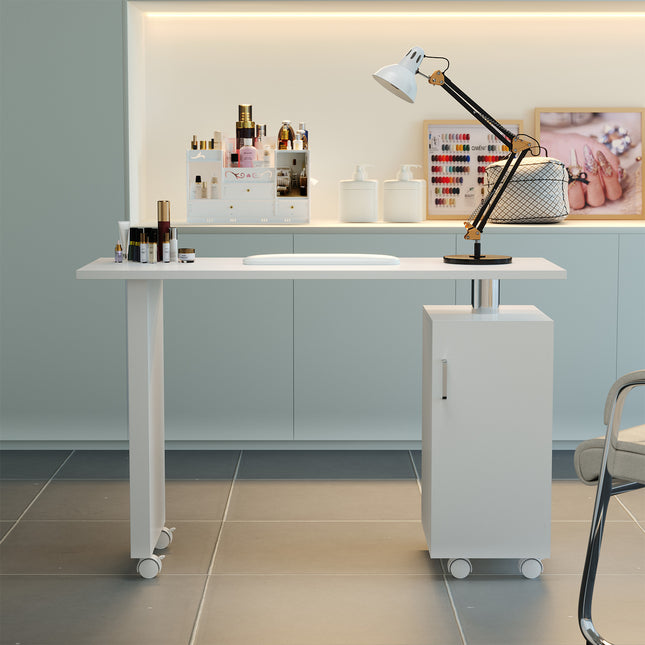 Rolling Manicure Table Salon Station with Storage