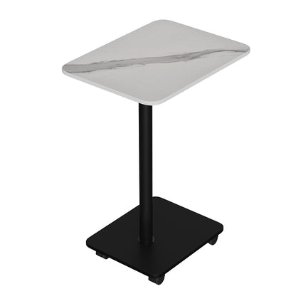 C Shaped Side Table with Wheels