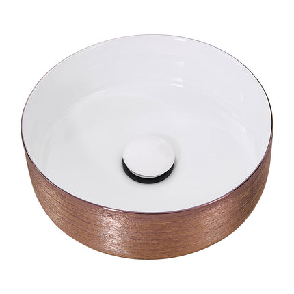 Round Ceramic Countertop Washbasin Vessel Sink