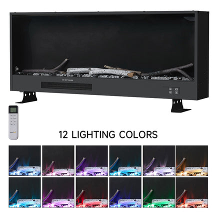 Recessed Electric Fireplace with Remote Control