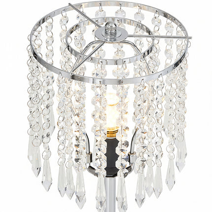 Luxury Table Lamp with Iron Base and a Crystal-Beaded Shade