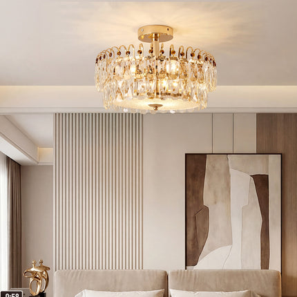 Semi Flush Mount Crystal Ceiling Light