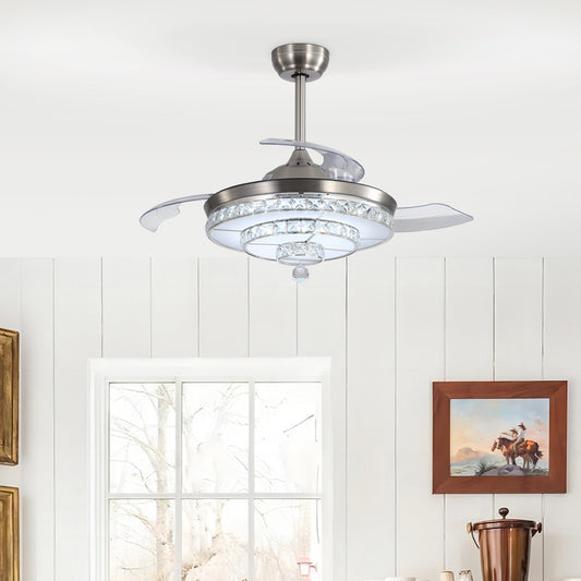 42 Inch Acrylic Ceiling Fan Light with Retracted Blades