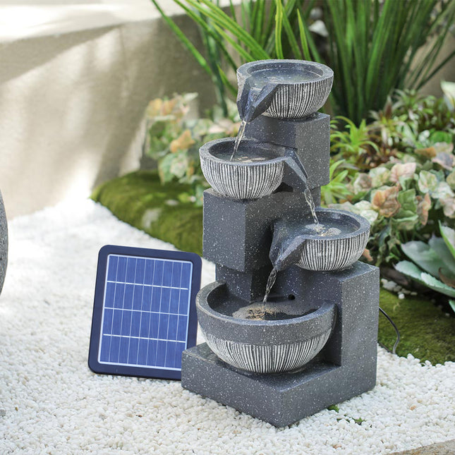 Outdoor Solar Powered Garden Water Feature Fountain 46cm H