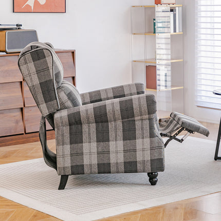 Fabric Upholstered Sofa Pushback Reclining Chair Armchair