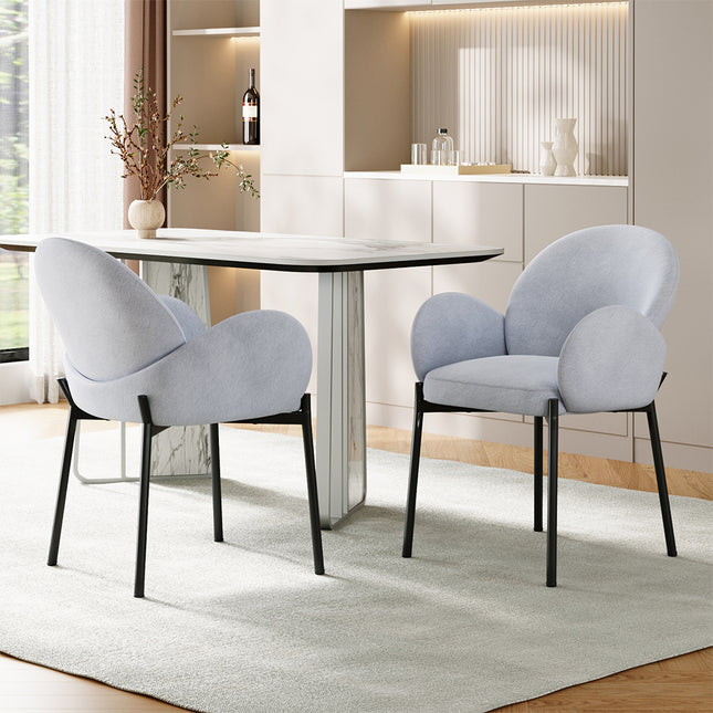 2Pcs Upholstered Dining Chairs with Armrest