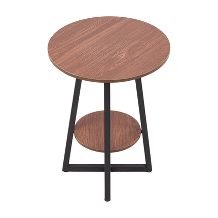 2-Tier Round Wooden Coffee Side Table