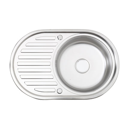 Stainless Steel Single Kitchen Sink Modern Catering Topmount