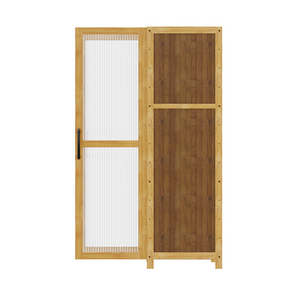 3-Tier Narrow Bookcase Storage Cabinet with Acrylic Door