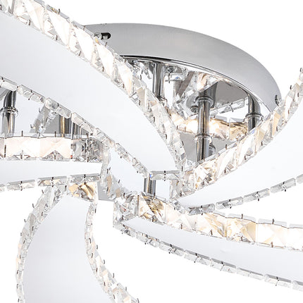 Adjustable LED Crystal Ceiling Light with Remote Control