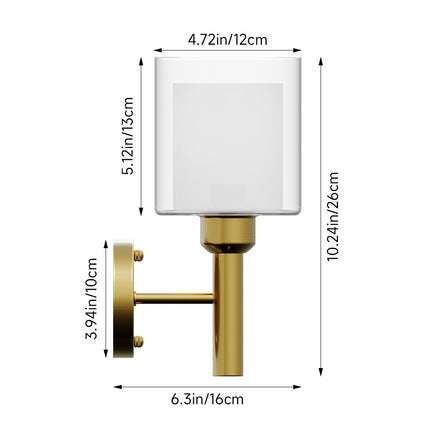 Golden Modern Wall Lamp with Double Layer Glass Shade