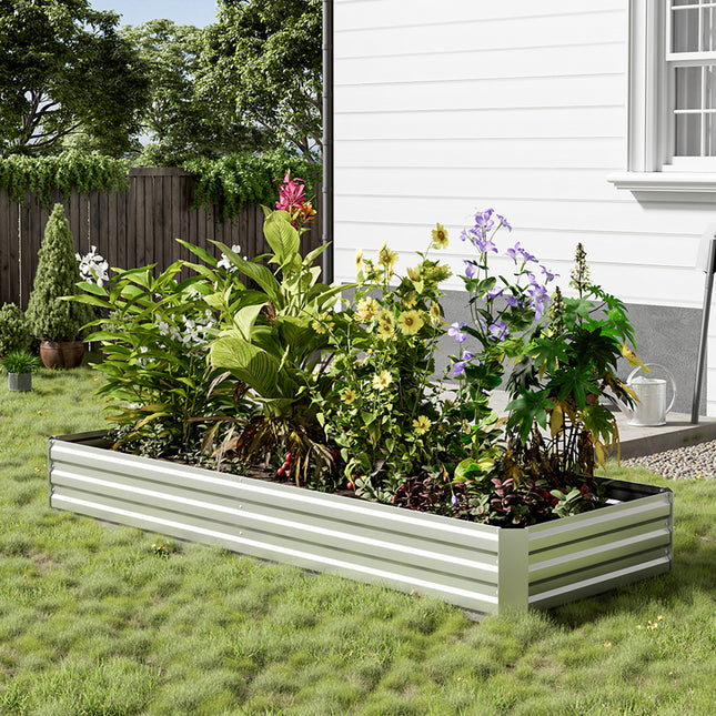 Outdoor Rectangular Metal Raised Garden Bed