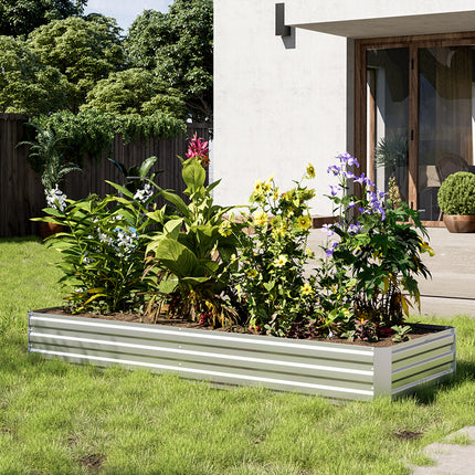 Outdoor Rectangular Metal Raised Garden Bed
