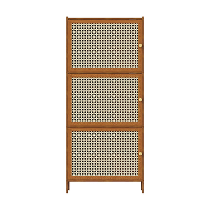 3 Tier Narrow Bookcase with Doors