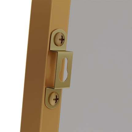 Modern Arched Metal Floor Mirror Gold/ Black