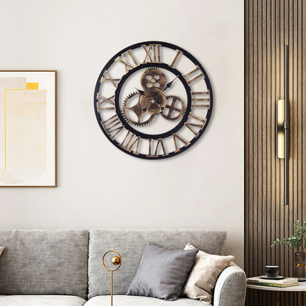 Industrial Large Retro Silent Wall Clock for Home Decor