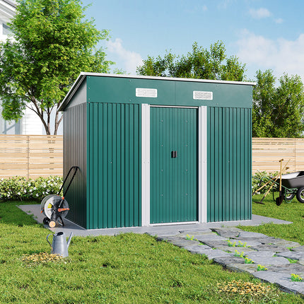 4x8FT Metal Pent Roof Garden Tool Shed