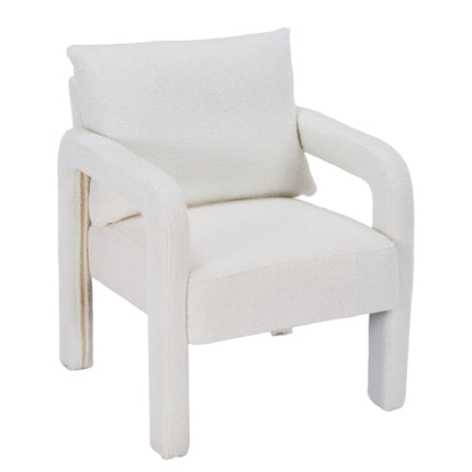 Teddy Fleece Upholstered Accent Chair with Lumbar Pillow