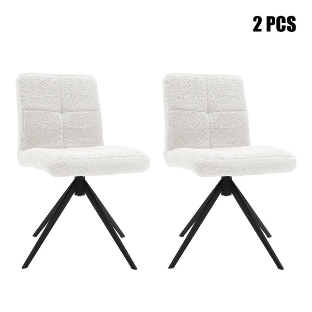 2Pcs Plush Breakfast Bar Stools,White 83cm H