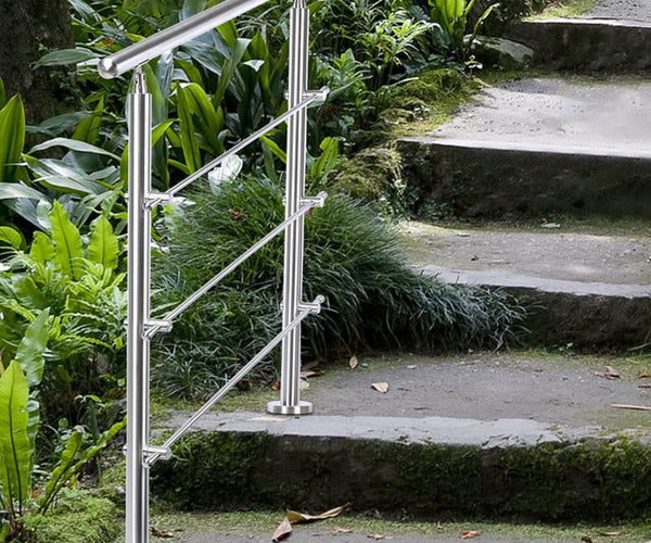 120CM Handrail Stainless Steel Balustrade 3 Crossbars Stair Rails