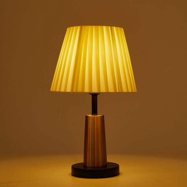 Table Lamp with Pleated Fabric Lampshade