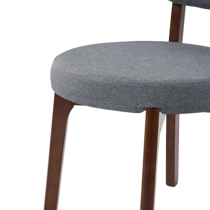 2Pcs Upholstered Dining Chair with Wooden Frame