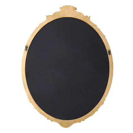 Gold Oval Decorative Vanity Mirror with Carved Frame