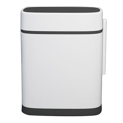 Slim Plastic Trash Can with Built-in Toilet Brush