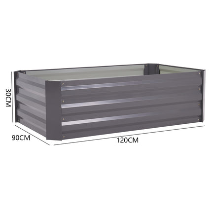 2PCS Outdoor Rectangular Metal Raised Garden Bed