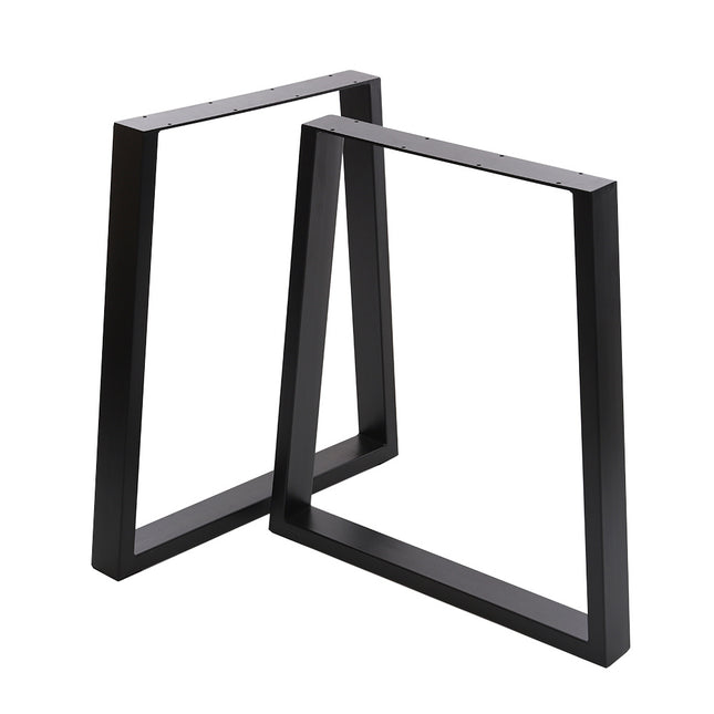 Set of 2 Metal Table Bench Legs Frames Trapezium Steel Base Stands, 81x71CM