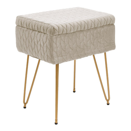 Rectangle Upholstered Storage Ottoman Vanity Stool