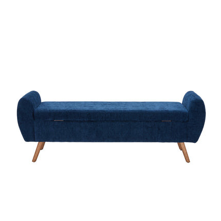 Chenille Upholstered Storage Bench