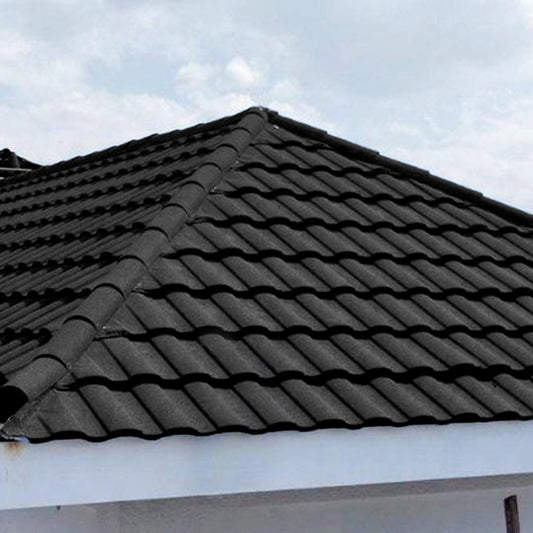 Black Half Round Ridge Tile Stone Coated Metal Roofing 10pcs