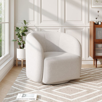 Teddy Fleece Upholstered Swivel Accent Chair