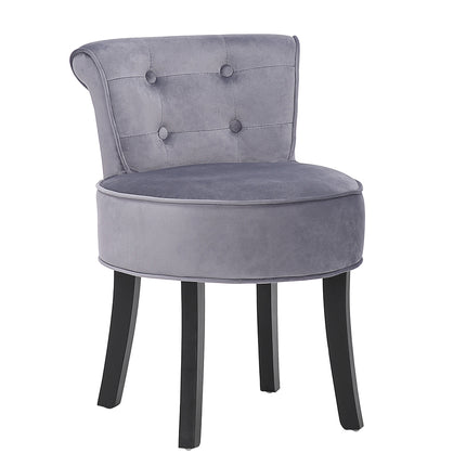 Velvet Vanity Stool with Thick Cushion