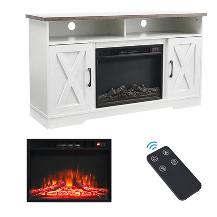 Recessed Electric Fireplace TV Stand with Timer and Remote