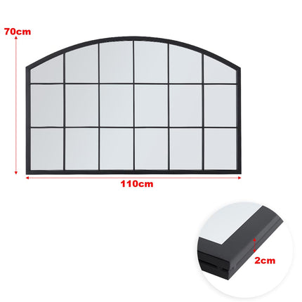 Arched Wall Mirror for Decor Modern Black Framed Window Mirror