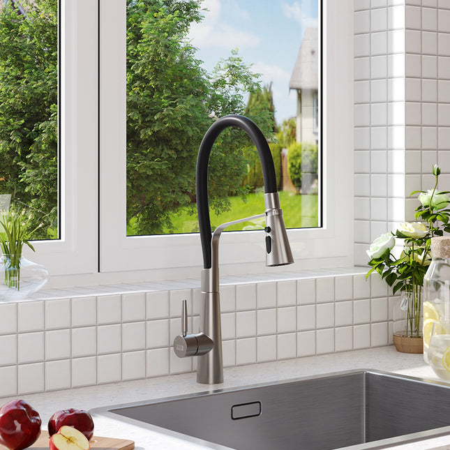 Flexible Silicone Pull-Down Kitchen Faucet
