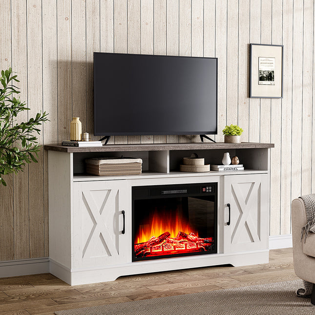 138cm Recessed Electric Fireplace TV Stand with Timer and Remote