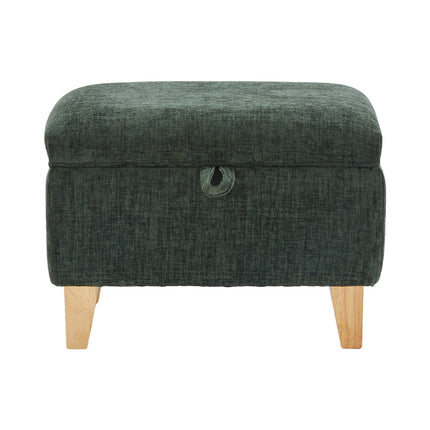 Chenille Upholstered Storage Ottoman