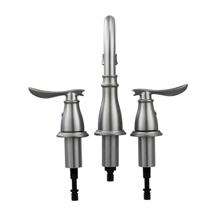 Double Handle Bathroom Sink Faucet with Drainer