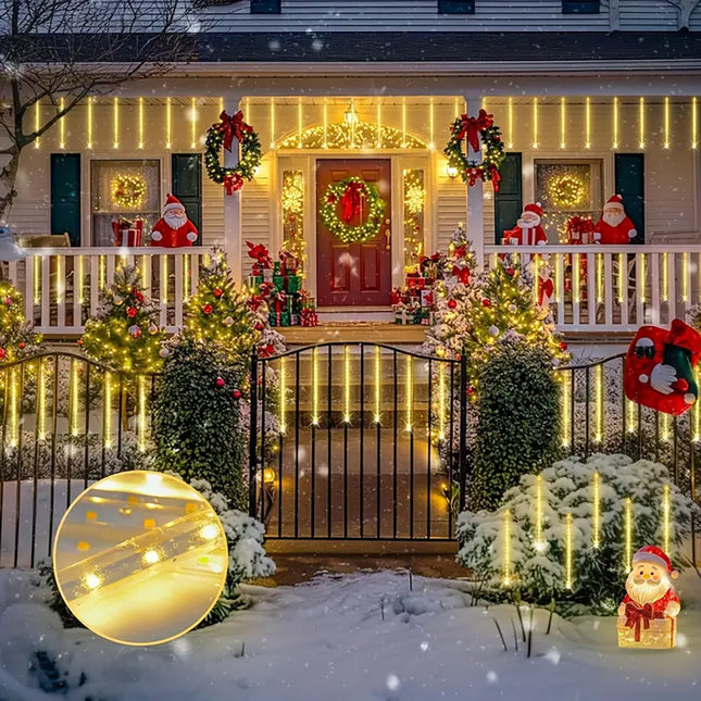 Solar-Powered Meteor Shower String Lights with Remote Control