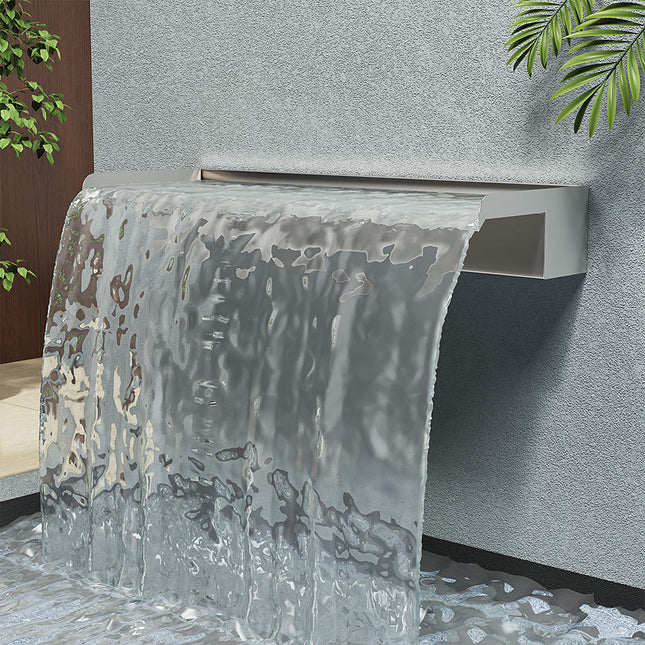 Silver 60cm Stainless Steel Waterfall Pool Fountain