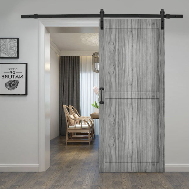 Natural Farmhouse Style MDF Wooden Barn Door with 200cm Sliding Kit