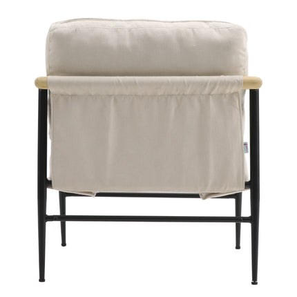 Linen Armchair with Thick Cushion