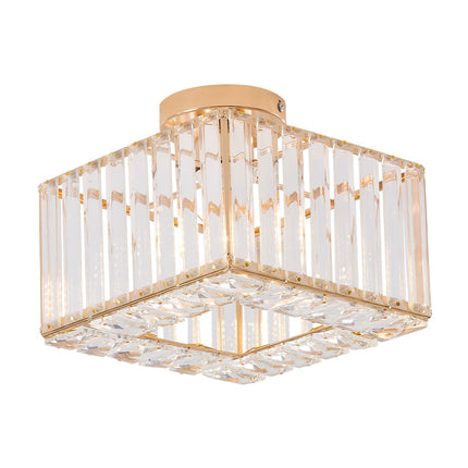 Semi Flush Mount Ceiling Light with Crystal Shade
