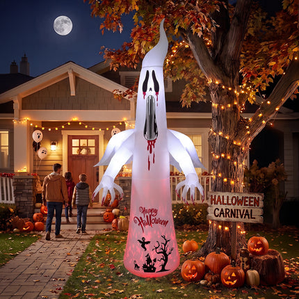 10.2FT Halloween Inflatable Scream Ghost Decoration with Built-in Lights