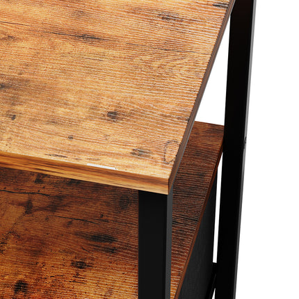 Nightstand Bedside Table with Charging Station and LED Lights