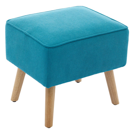 Modern Wingback Accent Chair Armchair with Footstool and Lumbar Pillow