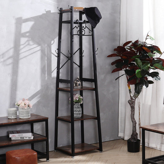 Direct Industrial Style Clothing Rack with 4 Tiers of Shelve